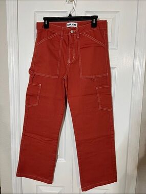 SONG orange Cargo Work Pants for Women